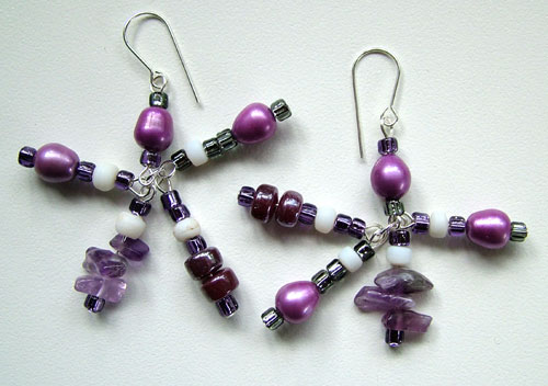 Lynn Davy Beading - Purple Passion Earrings bead kit exclusive to Westcoast Jewellery