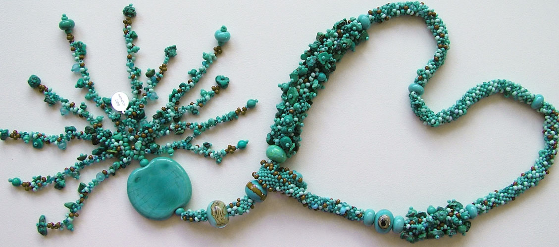 Lynn Davy Beading - Blue Pool necklace.  Photography by Joanna Bury