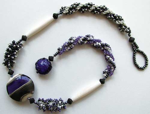 Lynn Davy Beading - Purple Zebra necklace.  Photography by Joanna Bury