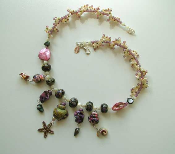 Lynn Davy Beading - Seashell Swirls necklace.  Photography by Joanna Bury      