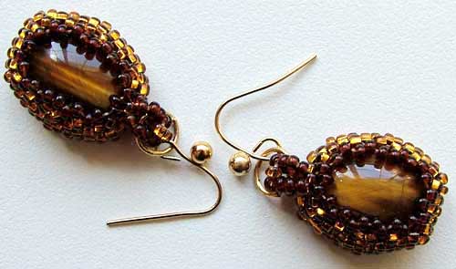 Lynn Davy Beading - Tiger Eye earrings.  Photography by Joanna Bury     