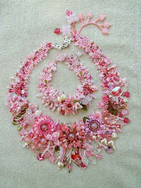 Lynn Davy Beading Garden of Love necklace and collar.  Photograph by Joanna Bury